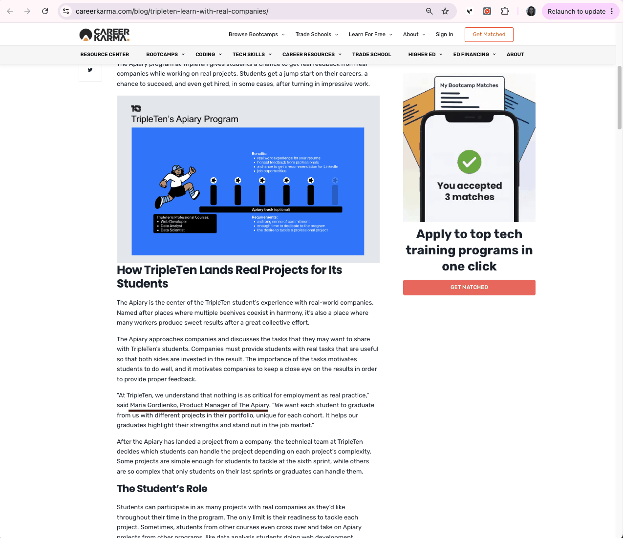 Career Karma: Learn with real companies