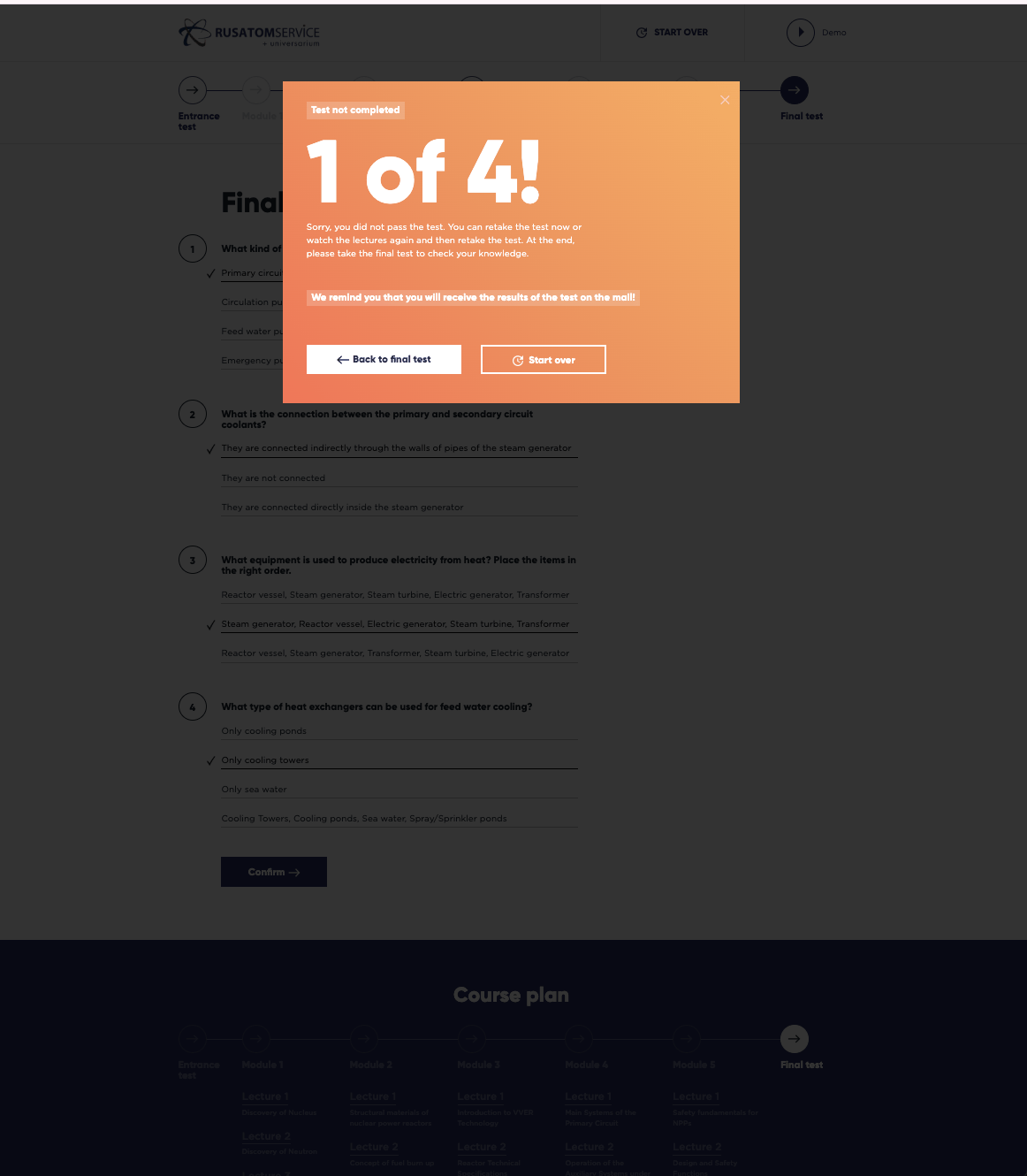Final test result