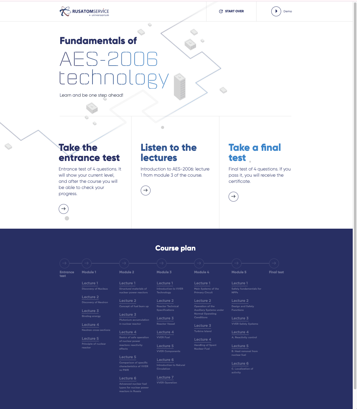 Demo landing page with three-step flow