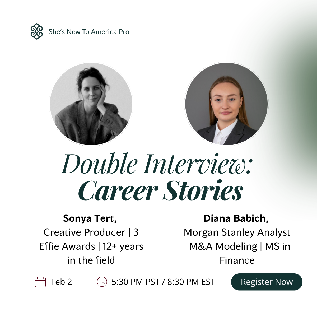Speaker panel — Double Interview, Sonya Tert & Diana Babich